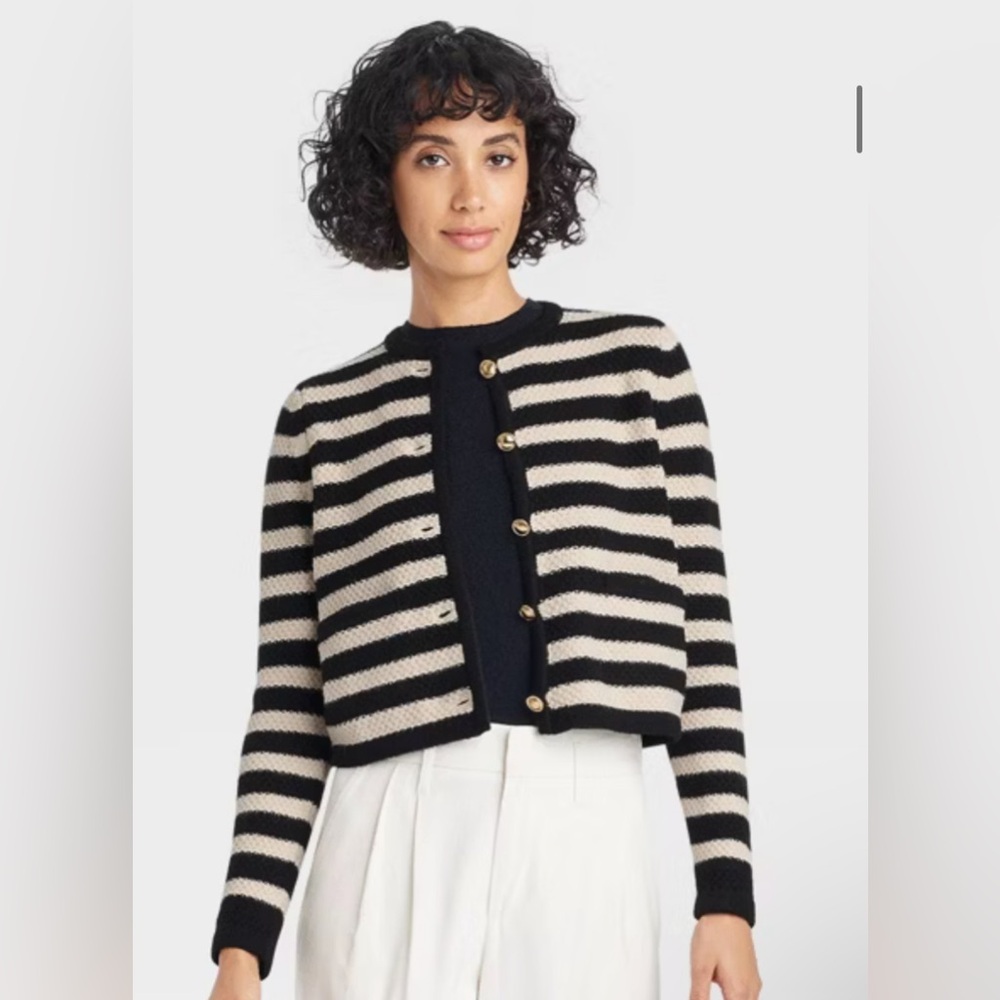 Women's Ribbed Cuff Button-Front Cardigan